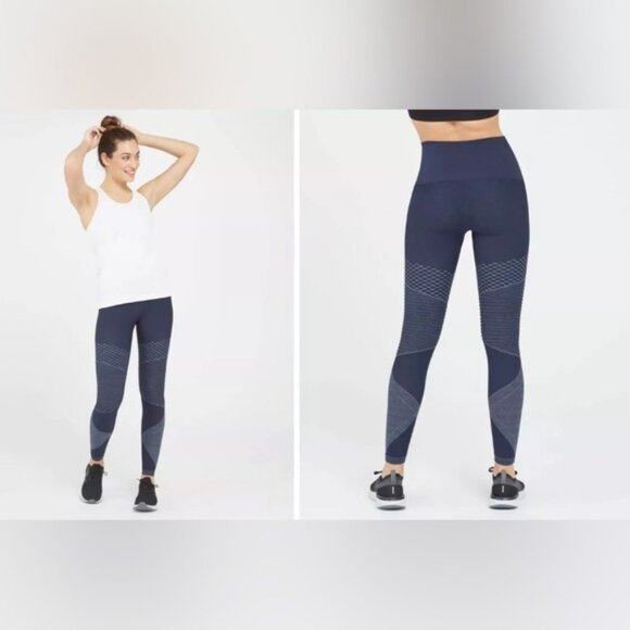 NWT‎ SPANX Look At Me Now Indigo Sky Seamless Moto Legging 50200R Size S - Picture 1 of 12